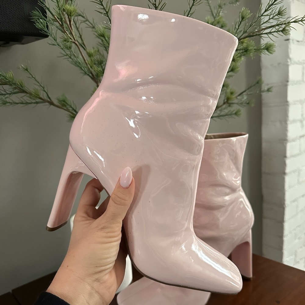 Mix No.6 Cileste Patent Ballet Pink Booties// worn only once, amazing condition!